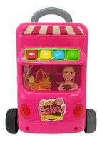 Carrito De Comida Juguete Con Sonidos 41 Accesorios Rosa