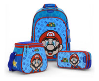 Kit Chenson Flep Mario Bros Mochila Grande Lonchera Lapicera
