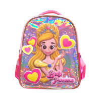 FM Mochila Chica Kinder Bely y Beto PRINCESA CORAZONES BE503K35BP