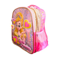 FM Mochila Chica Kinder Bely y Beto PRINCESA CORAZONES BE503K35BP