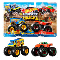 Hot Wheels Monster Trucks, Monster Trucks 2-Pack Surtido Escala 1:64, Vehículos, Autos de Juguete, Edad: 3+, FYJ64