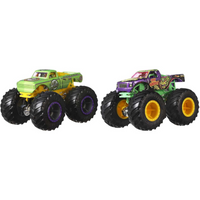 Hot Wheels Monster Trucks, Monster Trucks 2-Pack Surtido Escala 1:64, Vehículos, Autos de Juguete, Edad: 3+, FYJ64