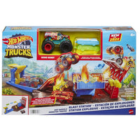 Set Juego Hot Wheels Monster Trucks Estación De Explosiones