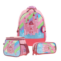 Kit Chenson Mochila Grande, Lonchera y Lapicera Escolar Happy Girl Porta Tablet CAST HG66030-P