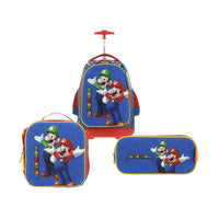 Set Mochila Ruedas Escolar Chenson Luigi Mario Bros Armin