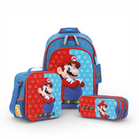 Kit Chenson Dulp Mario Bros Mochila Grande Lonchera Lapicera