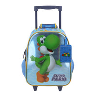 Mochila Chica Kinder Con Ruedas Chenson Mario Bros PARAM MB70526-9