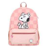 Mochila Grande Escolar Snoopy Rosa