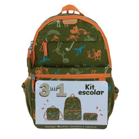 Set Kit Mochila Grande Lonchera y Lapicera Chenson Dinosaurio Keto CO70771-G