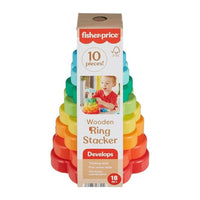 Fisher Price Pila De Aritos De Madera Juguete HXT77 Mattel