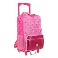 Set Mochila Ruedas Lonchera Lapicera Primaria Chenson Happy Girl HG66144-P Carro de Fabrica