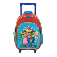 Mochila Mediana Chenson Ruedas Niño Escolar Llantas Kinder Mario Bros SQUAT MB66371-R Carro de Fabrica