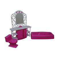 Muebles para Casa de Muñecas BAÑO Rosa Juguete de Importación