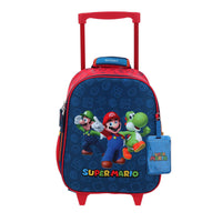 Mochila Chica Kinder Con Ruedas Chenson Mario Bros MB70377-9 Gronshi