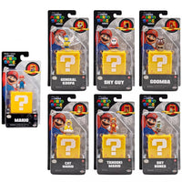 6 Figuras con Bloque 3cm Mario Bros Jakks