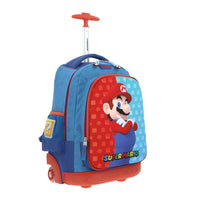 Mochila Ruedas Escolar Primaria Chenson Con Baston Y Luz Mario Bros DULP MB66083-9 Carro De Fabrica Reforzado