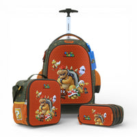 Kit Chenson Thorin Mario Bowser Mochila Ruedas, Lonchera y Lapicera MB66594-A_Set