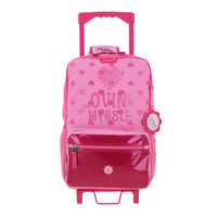 Set Mochila Ruedas Lonchera Lapicera Primaria Chenson Happy Girl HG66144-P Carro de Fabrica