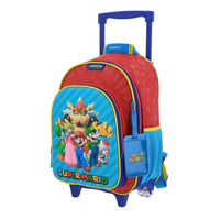 Mochila Mediana Chenson Ruedas Niño Escolar Llantas Kinder Mario Bros SQUAT MB66371-R Carro de Fabrica