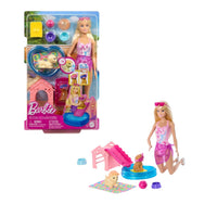 Barbie Muñeca Fiesta de Piscina con Perritos JBF35