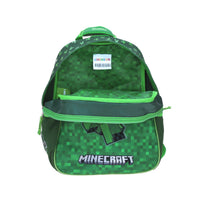 Mochila Chica Chenson Preescolar Kinder Minecraft Creeper Texturizado Mc65588-g Coleccion Brock Color Verde Diseño De La Tela Mc65772-9