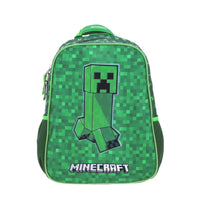 Mochila Chica Chenson Preescolar Kinder Minecraft Creeper Texturizado Mc65588-g Coleccion Brock Color Verde Diseño De La Tela Mc65772-9