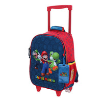 Mochila Chica Kinder Con Ruedas Chenson Mario Bros MB70377-9 Gronshi