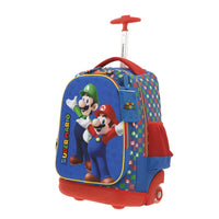 Kit Chenson Mario Luigi Mochila Baston Lonchera Lapicera Azul Bros