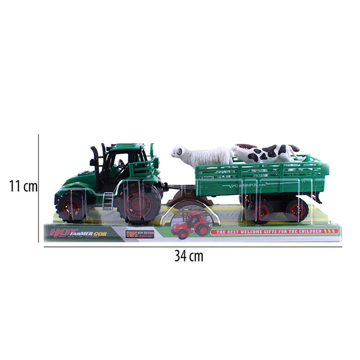 Tractor fricción con animales y accesorios en granja, juguete granjero para  niños, conjunto de juguetes de granja, dimensiones 1