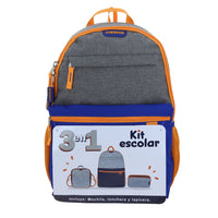 Set Kit Mochila Grande Lonchera y Lapicera Chenson Keto CO70771-9