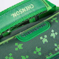 Mochila Chica Chenson Preescolar Kinder Minecraft Creeper Texturizado Mc65588-g Coleccion Brock Color Verde Diseño De La Tela Mc65772-9