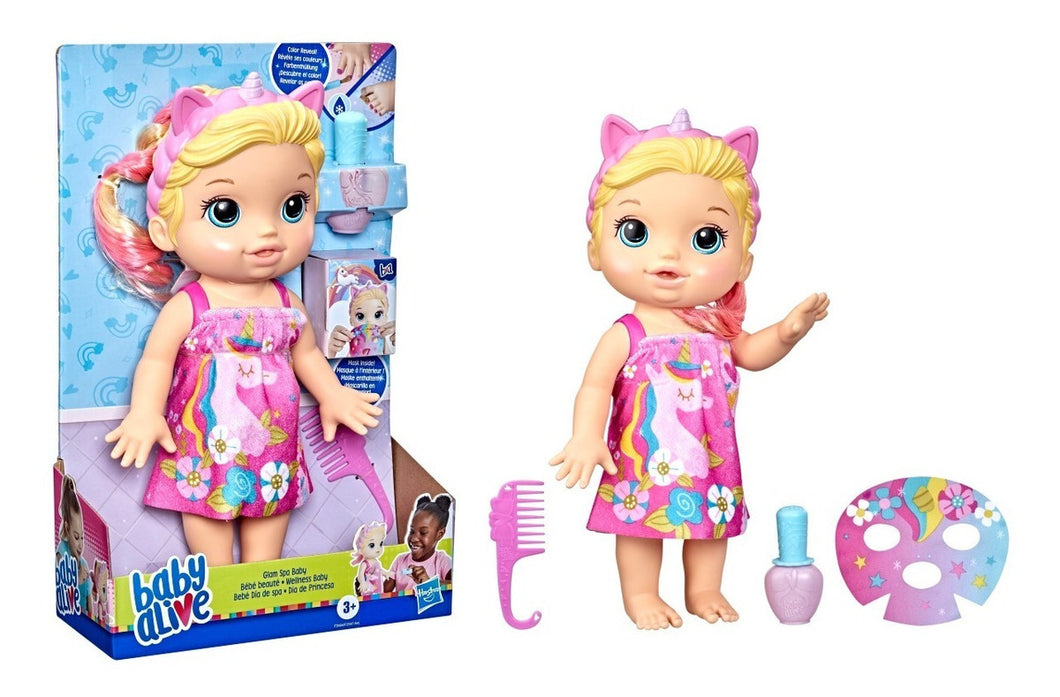 Baby Alive Muñeca Bebe Día De Spa Unicornio F3564 Hasbro