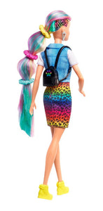 Muñeca Barbie Fashionista Peinado Arcoíris Animal Print GRN81 Mattel