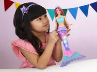 Barbie Muñeca Sirena Luces Brillantes Mattel HDJ36
