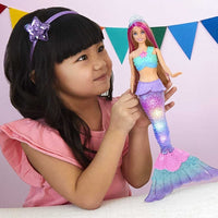 Barbie Muñeca Sirena Luces Brillantes Mattel HDJ36