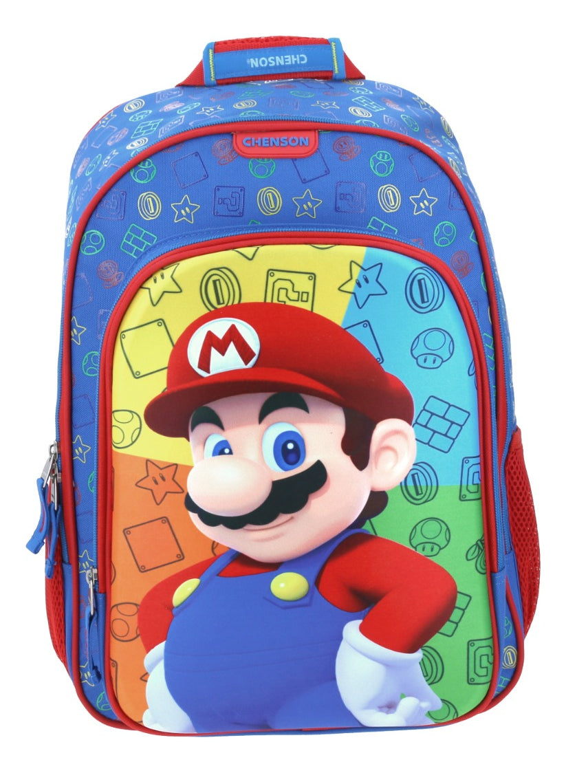 Mochila Escolar Grande Chenson Mario Bros Colores Mb65621-9 Playba