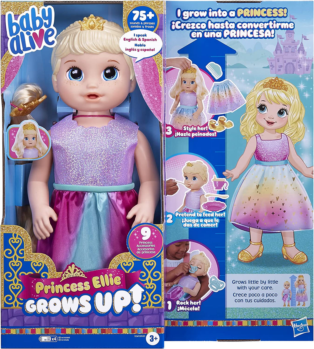 Baby Alive Muñeca Princesa Baby Grows Up Crece de Verdad Hasbro F5236