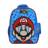Mochila Chica Preescolar Kinder Azul Mario Bros Flep Chenson
