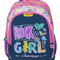 Mochila Grande Escolar Chenson Primaria Happy Girl Rock Girl Cecil Color Violeta Diseño De La Tela Hg64759-9