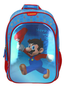 Mochila Escolar Grande Chenson Mario Bros Niño Mb65676-9 Flashy Color Azul