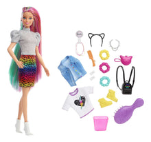 Cargar imagen en el visor de la galería, Barbie Leopardo Rainbow Peinados Mágicos GRN81 Mattel
