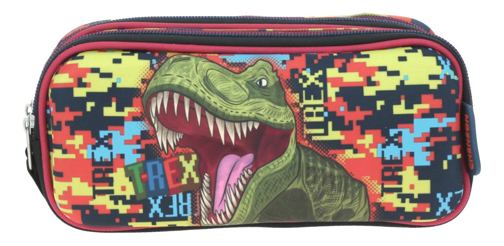 Lapicera Estuche Chenson Triple Cierre T-rex Norca