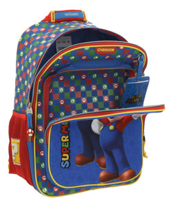 Set Chenson Mochila Lonchera Lapicera Para Niño Escolar Primaria Mario Bros Armin Mb65967