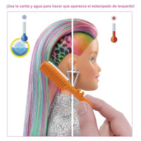 Barbie Leopardo Rainbow Peinados Mágicos GRN81 Mattel