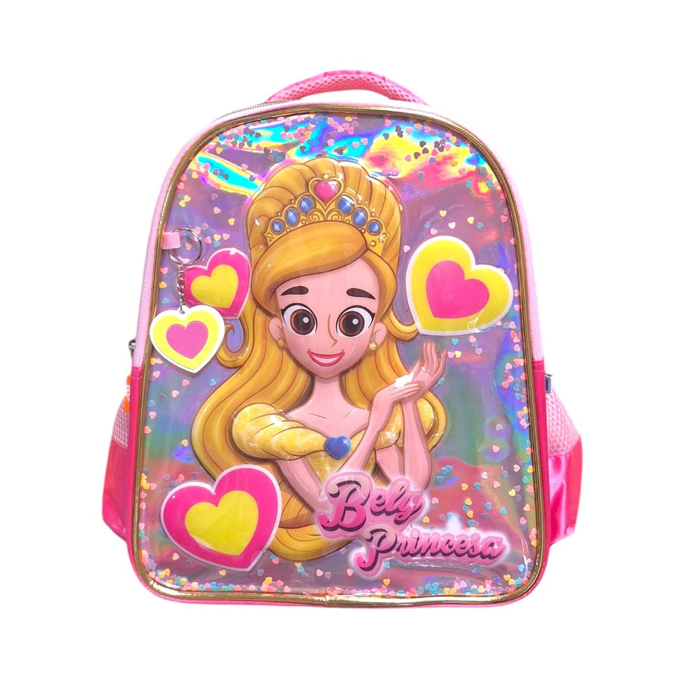 FM Mochila Chica Kinder Bely y Beto PRINCESA CORAZONES BE503K35BP