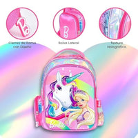 Mochila Escolar Barbie Unicornio Yadatex Porta Laptop BRB014-BP141A
