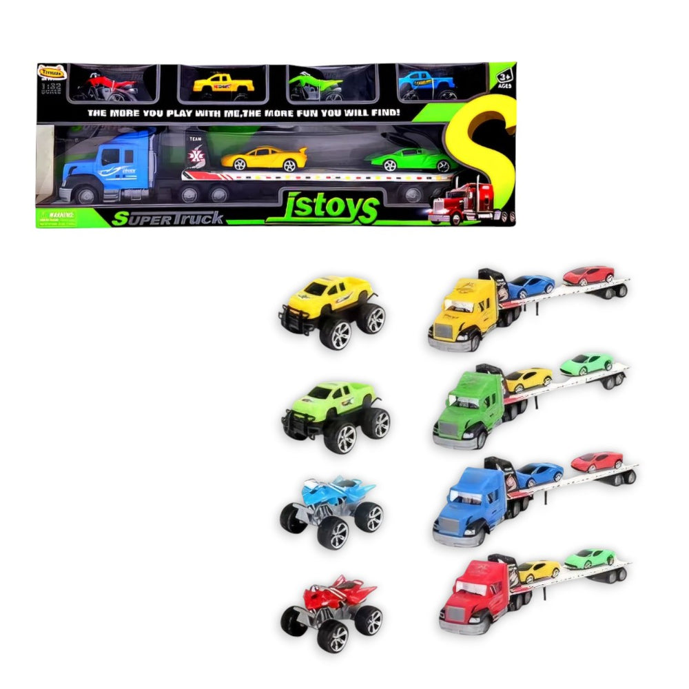 CYC Camion Trailer Madrina Escala 1:32 con Autos Juguete de Importación HP1140790