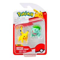 Pack 2 Figuras de Batalla Pokemon Pikachu y Bulbasaur PKW3587
