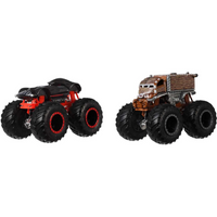 Hot Wheels Monster Trucks, Monster Trucks 2-Pack Surtido Escala 1:64, Vehículos, Autos de Juguete, Edad: 3+, FYJ64
