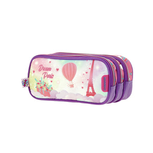 Lapicera Escolar Triple Estuche Grande Chenson Happy Girl HG65879